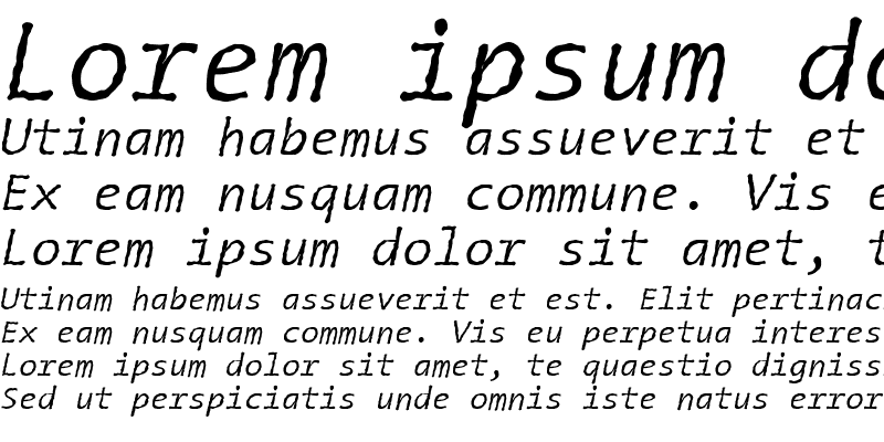 Sample of The Sans Typewriter- Italic