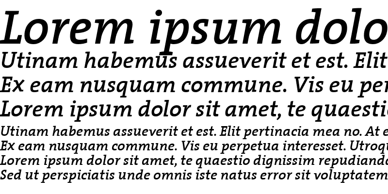 Sample of The Serif Semi Bold- Italic