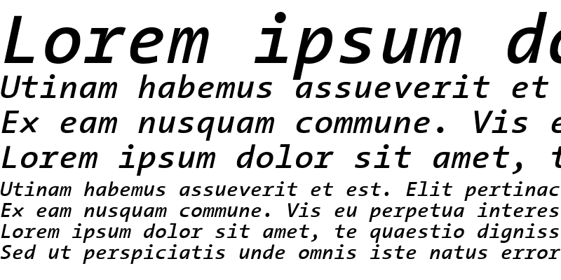 Sample of TheSansMono SemiBold Italic