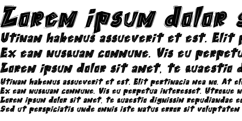 Sample of THEYGI Italic