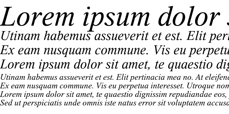 Sample of Thorndale AMT Italic