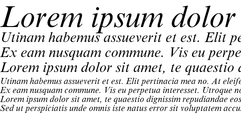 Sample of Times New Roman Cyr Italic