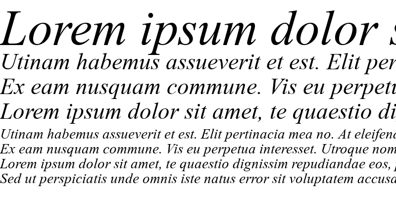 Sample of Times New Roman Digiscream Italic