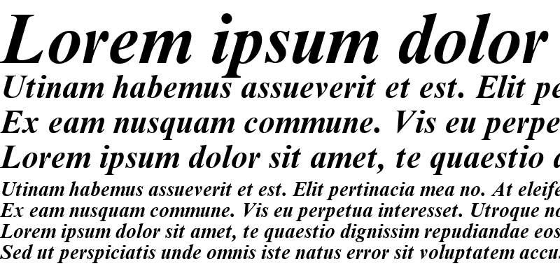 Sample of Times New Roman Greek Bold Inclined