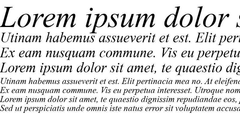 Sample of Times New Roman Mon Italic