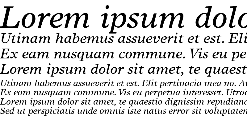 Sample of TimesEuropa RomanItalic