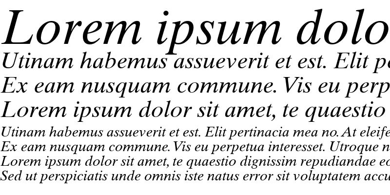 Sample of TimesTen LT Roman Italic
