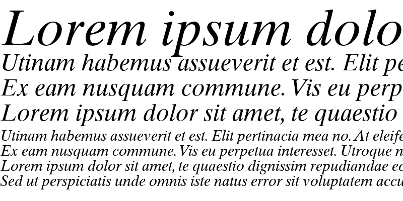 Sample of TimesTen RomanOsF Italic