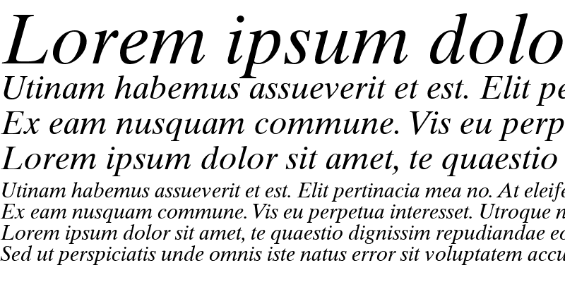 Sample of TimesTenGreek Upright Italic