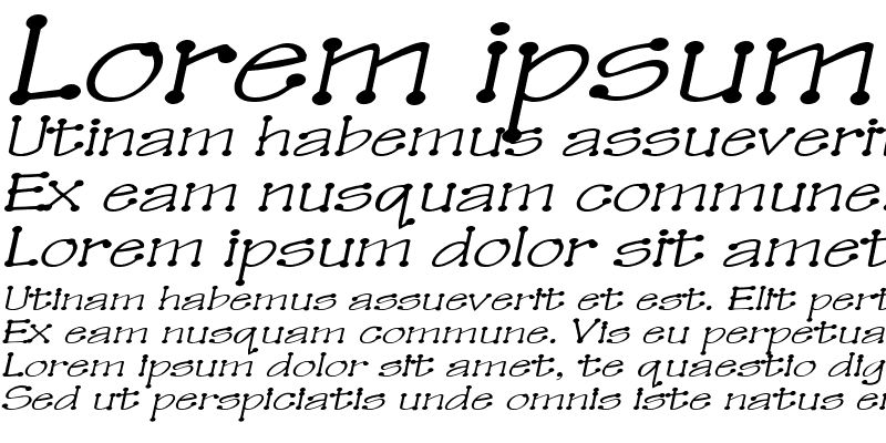 Sample of TinkerToyExtended Italic