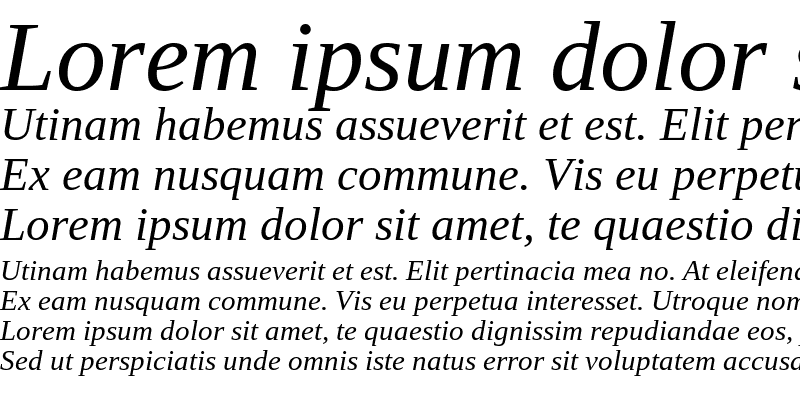 Sample of Tinos Italic