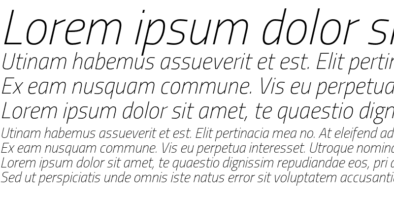 Sample of Titillium Thin Italic