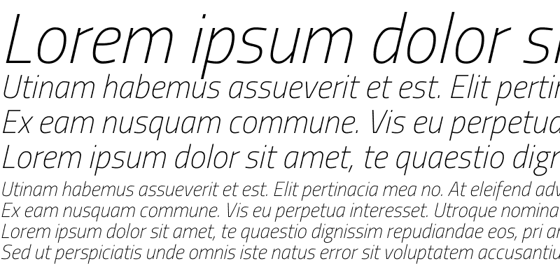 Sample of Titillium Web Thin Italic