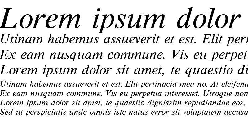 Sample of TmsTr Italic