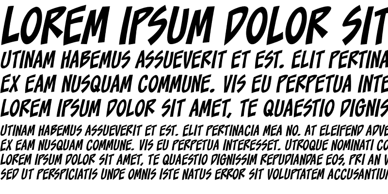 Sample of Toonacious BB Italic