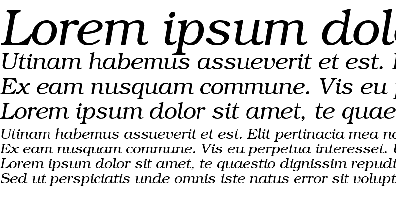 Sample of TR Bookman Italic