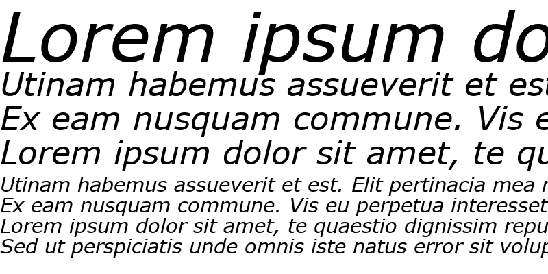 Sample of TR Verdana Italic