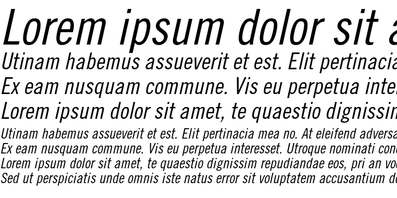 Sample of Trade Gothic LT Condensed No. 1 Oblique