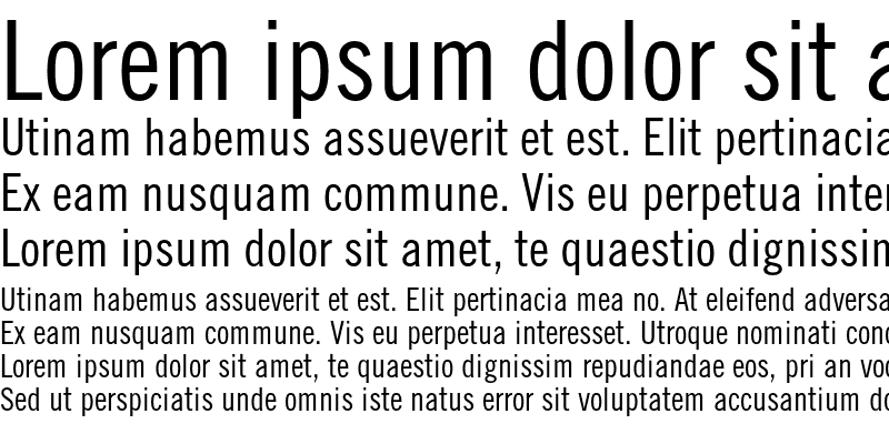 Sample of Trade Gothic LT Condensed No. 1