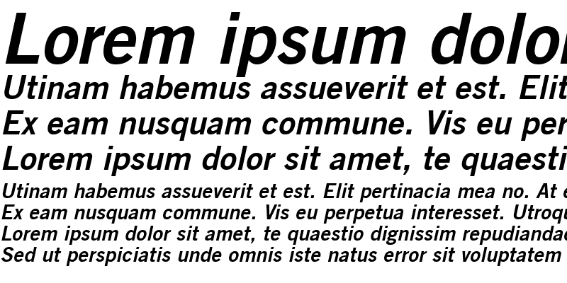 Sample of TradeGothic LT Bold Italic