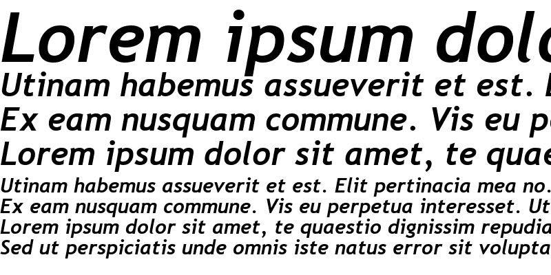 Sample of Trebuchet MS Bold Italic