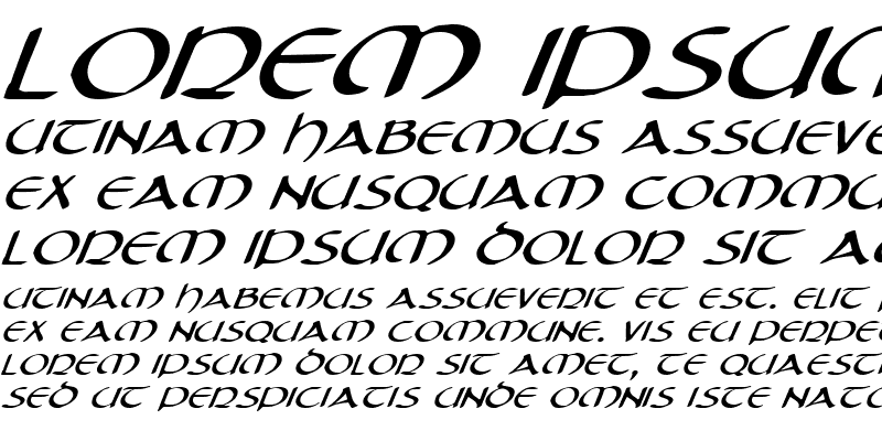 Sample of Tristram Expanded Italic