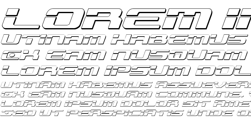 Sample of Troopers 3D Expanded Italic