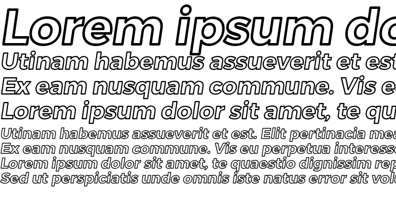 Sample of Trueno Bold Outline Italic