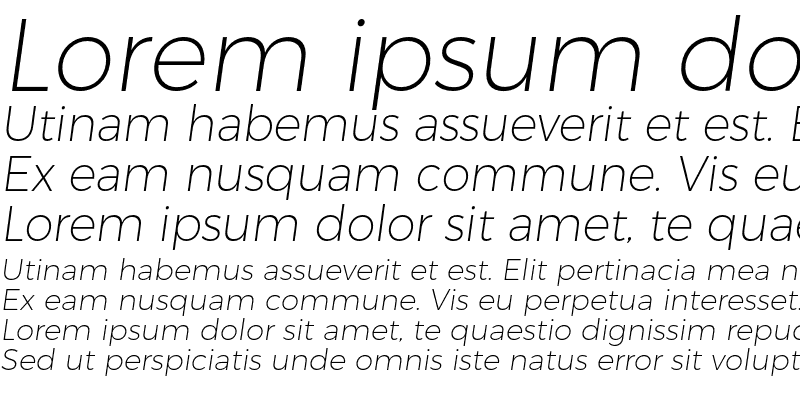 Sample of Trueno UltraLight Italic