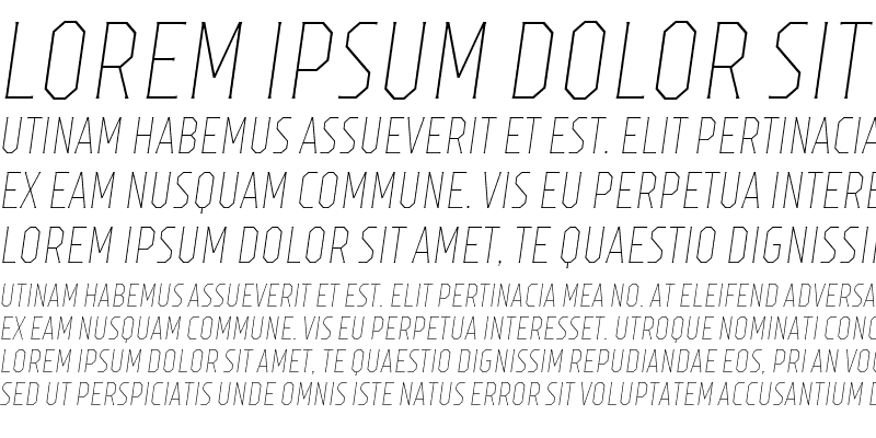 Sample of TT Octas Thin Italic DEMO