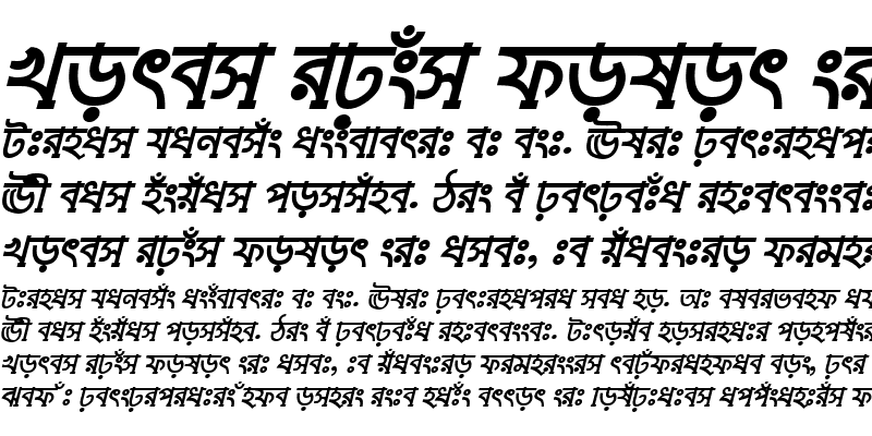 Sample of TuragSushreeMJ Bold Italic