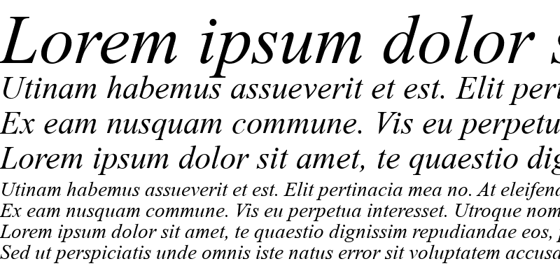 Sample of Turn W Italic