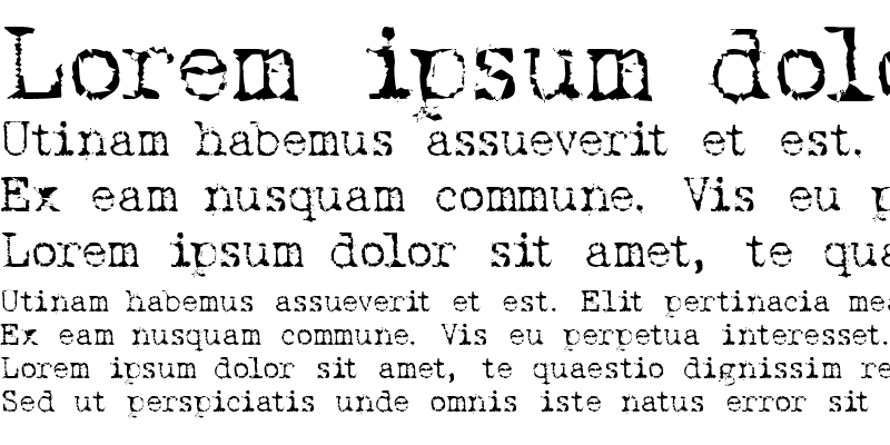 Sample of Typewriter New Roman