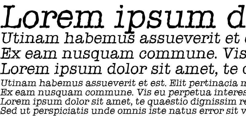 Sample of TypewriterAntique Italic