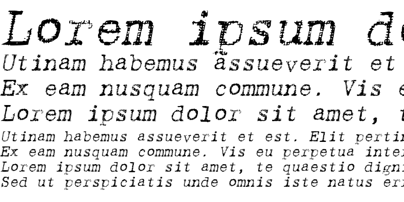 Sample of TypewriterRough Italic