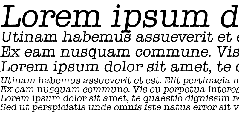 Sample of TypewriterSerial Italic