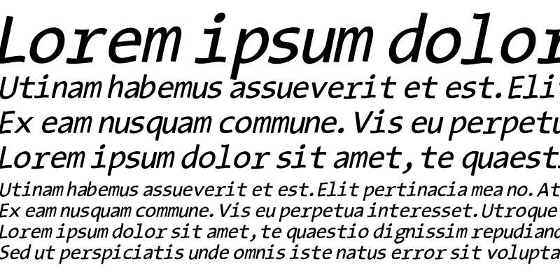 Sample of TypeWritersSubstitute Medium Italic