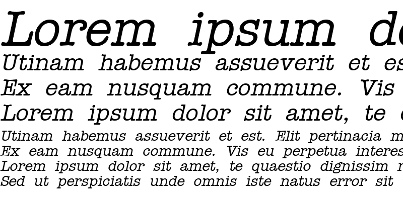 Sample of Typist Italic