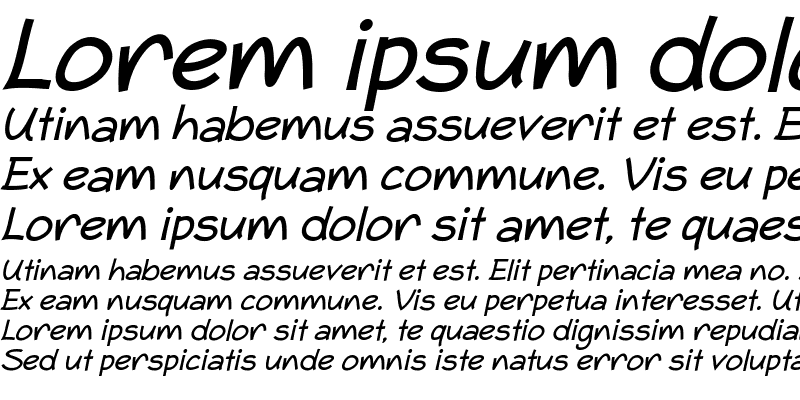 Sample of Typo Comica Italic