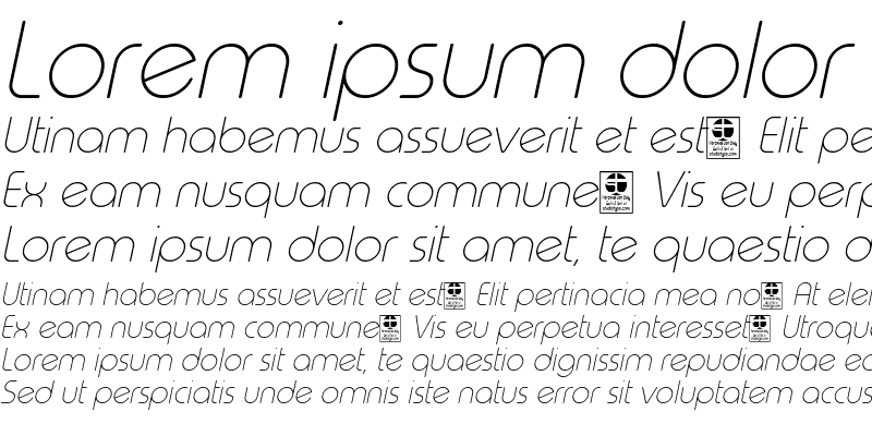 Sample of Typo Round Thin Italic Demo