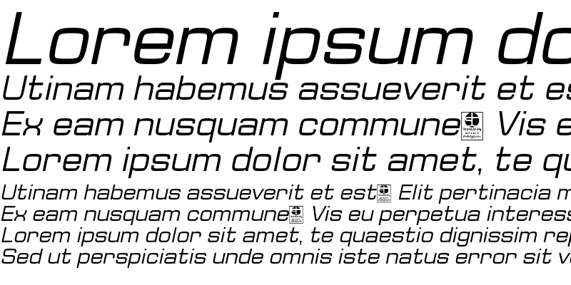 Sample of Typo Square Italic Demo Regular