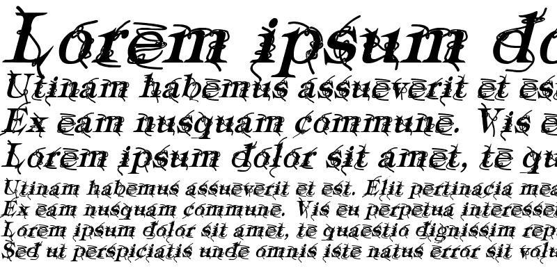Sample of Typography ties Bold Italic