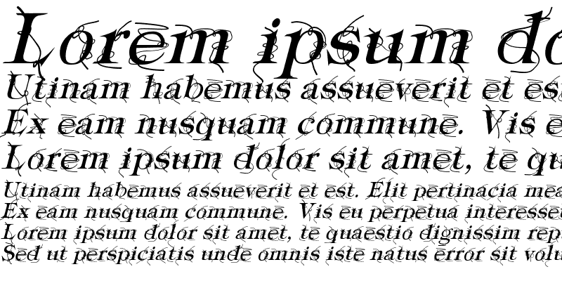 Sample of Typography ties Italic