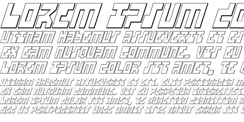 Sample of UFO Hunte 3D Italic Italic