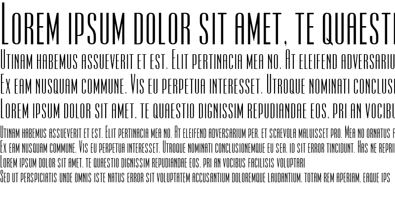 Sample of Ultra Condensed Sans One Regular