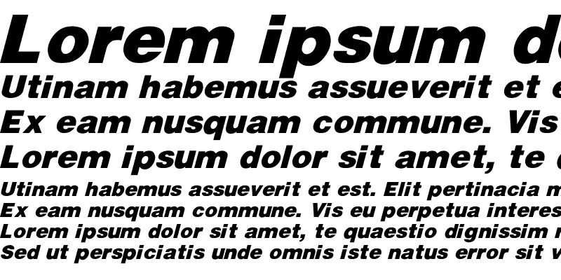 Sample of UltraBlack Italic