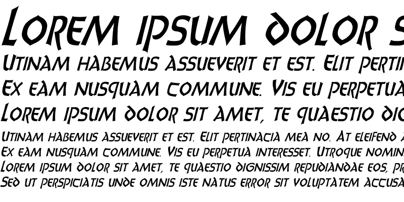 Sample of UnciaDis Italic