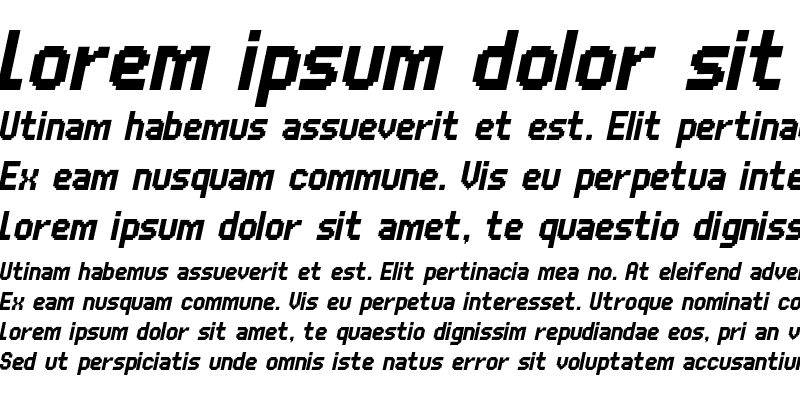 Sample of UNDA Bitmap Italic