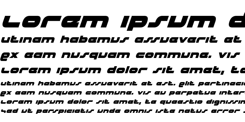 Sample of uni-sol Condensed Italic