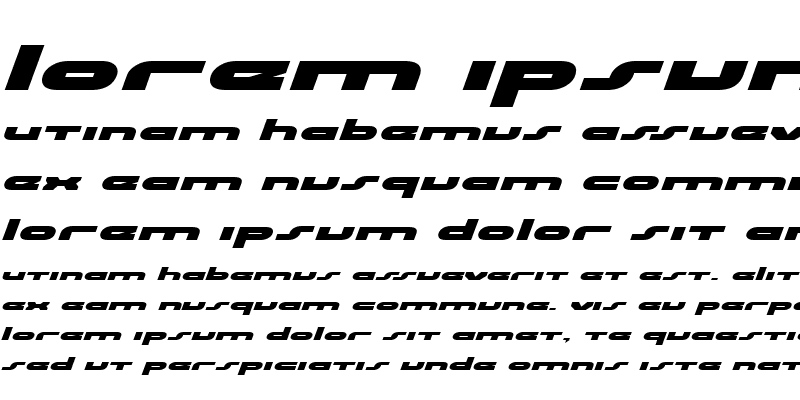 Sample of uni-sol expanded italic